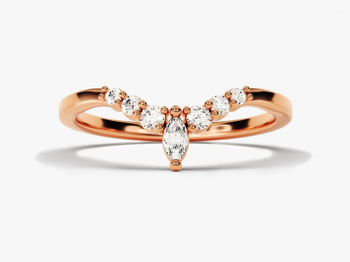 Close-up of 0.23CT marquise & round brilliant lab grown diamonds