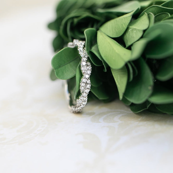 Round Cut Lab Grown Diamond Infinity Twisted Wedding Band - Doozy Diamonds