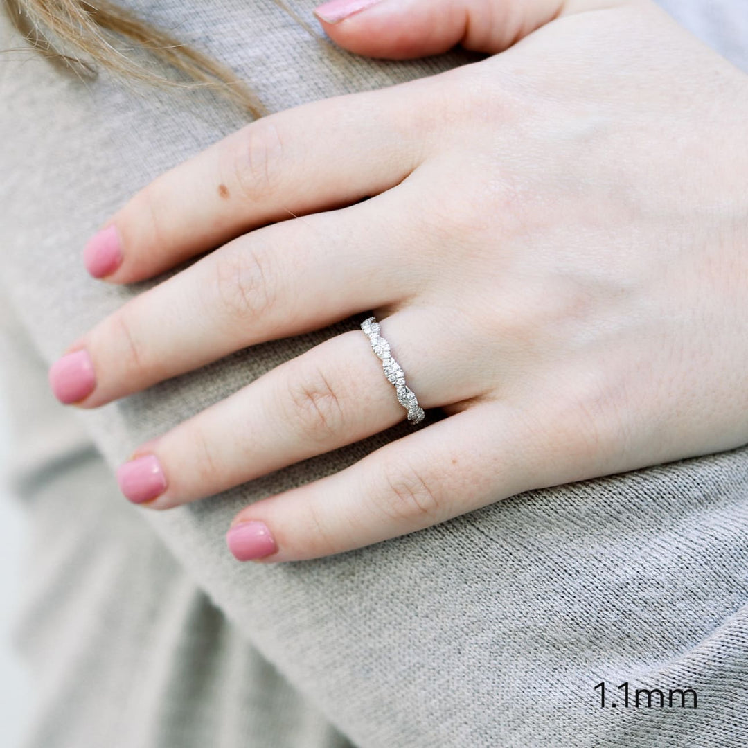 Round Cut Lab Grown Diamond Infinity Twisted Wedding Band - Doozy Diamonds