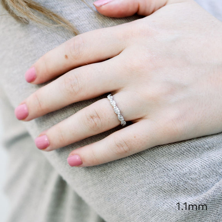 Round Cut Lab Grown Diamond Infinity Twisted Wedding Band - Doozy Diamonds