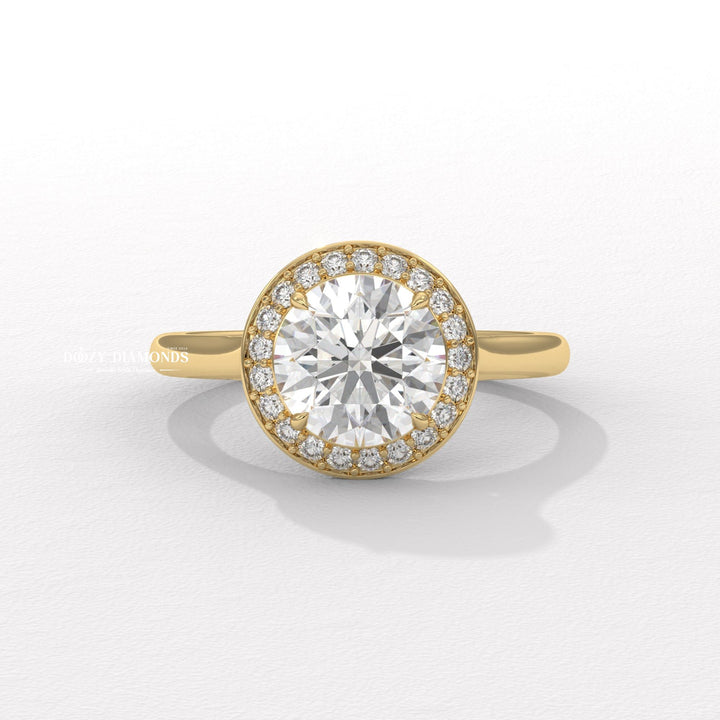 Buy round halo lab grown diamond engagement ring online