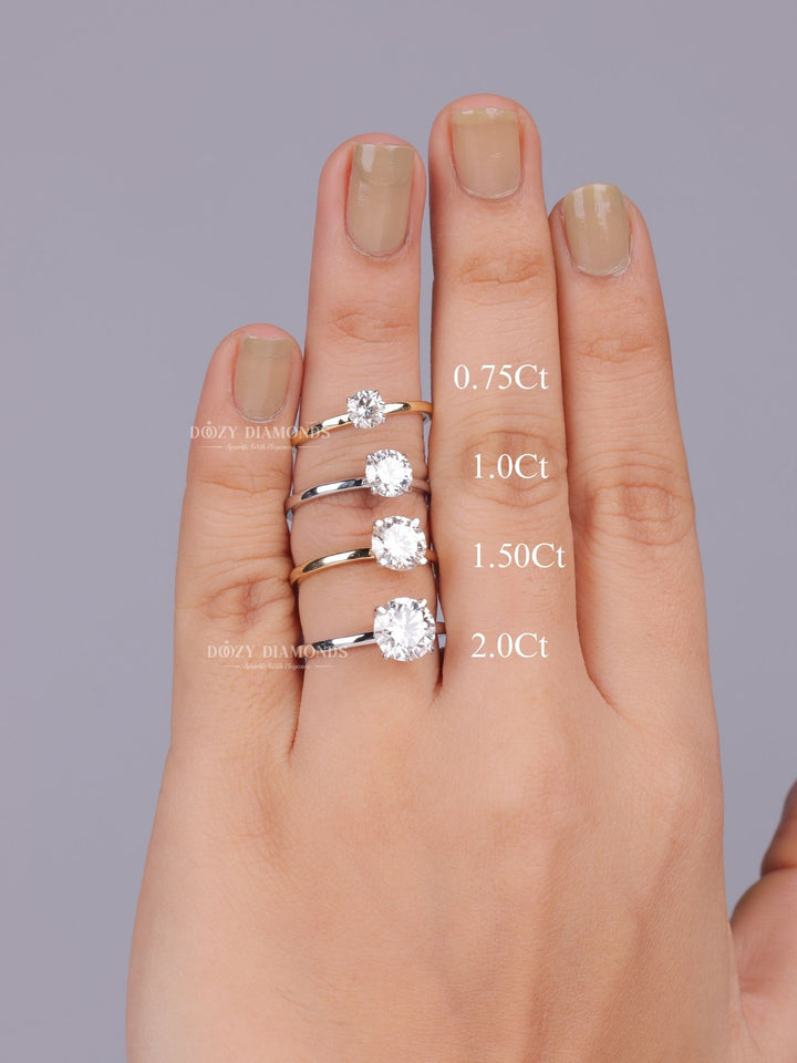 Shop round solitaire lab grown diamond engagement ring