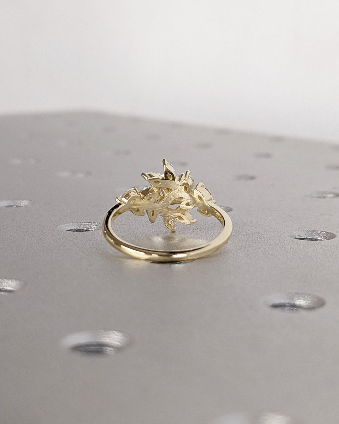 Round cluster engagement ring with certified lab grown diamond