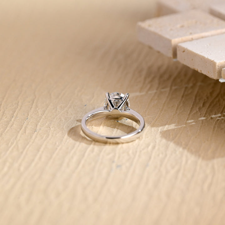 Classic round solitaire engagement ring crafted for everyday wear