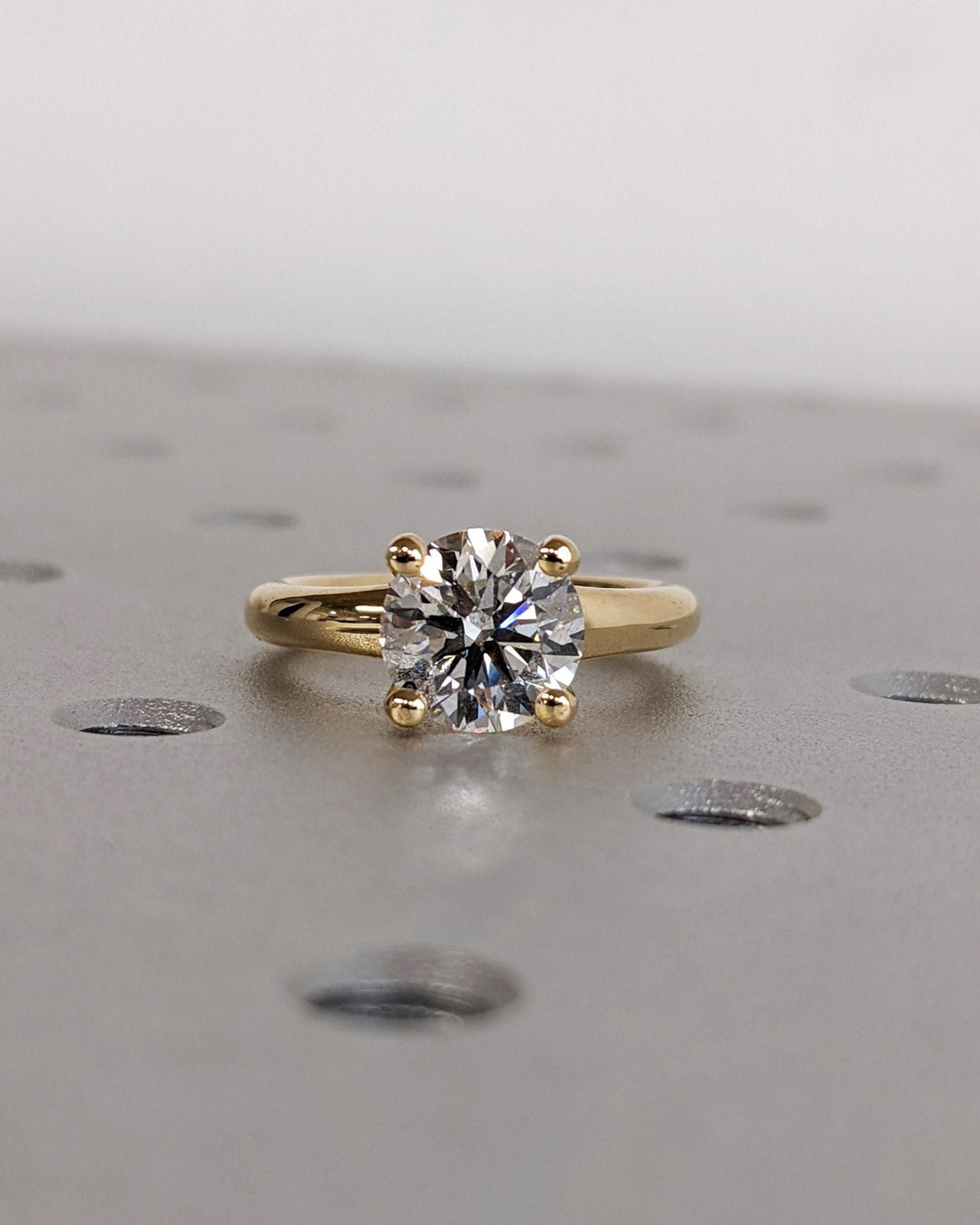 Shop round solitaire lab grown diamond engagement ring
