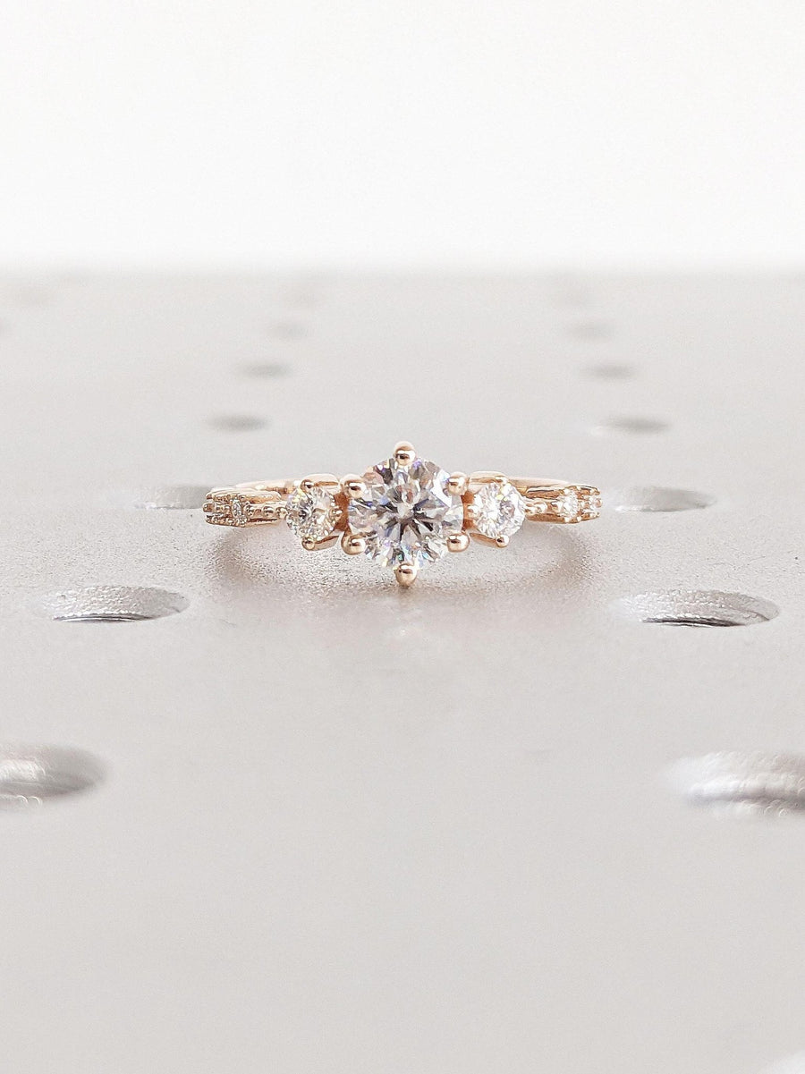 Buy 0.50CT round cluster lab grown diamond engagement ring online