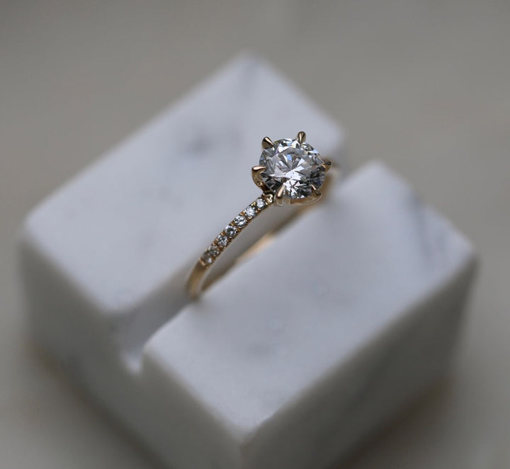 Classic round solitaire engagement ring crafted for everyday wear