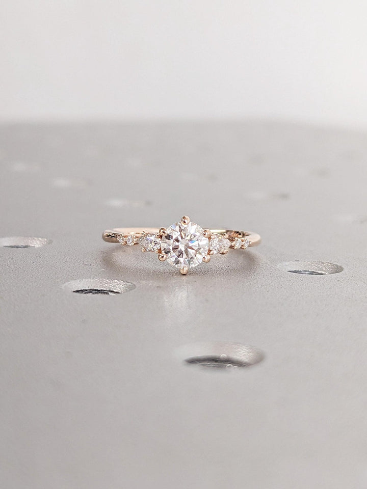 Shop round cluster lab grown diamond engagement ring