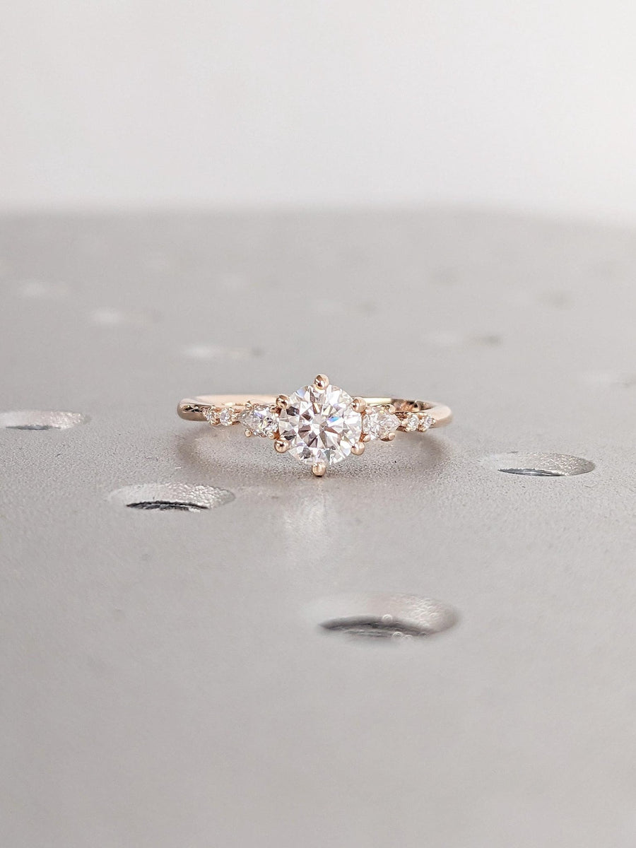 Shop round cluster lab grown diamond engagement ring