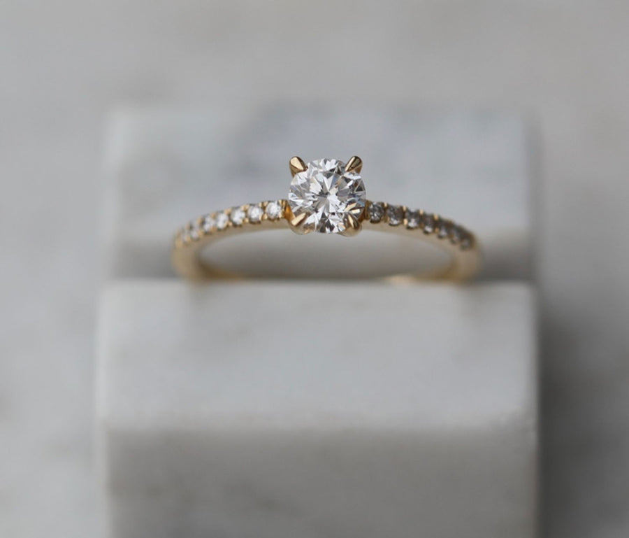 0.50CT round solitaire lab grown diamond engagement ring for sale