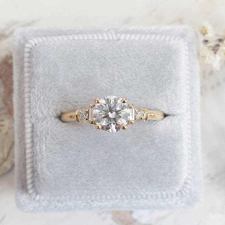 Buy 1.0CT round cluster lab grown diamond engagement ring online