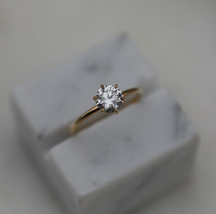 Shop round solitaire lab grown diamond engagement ring
