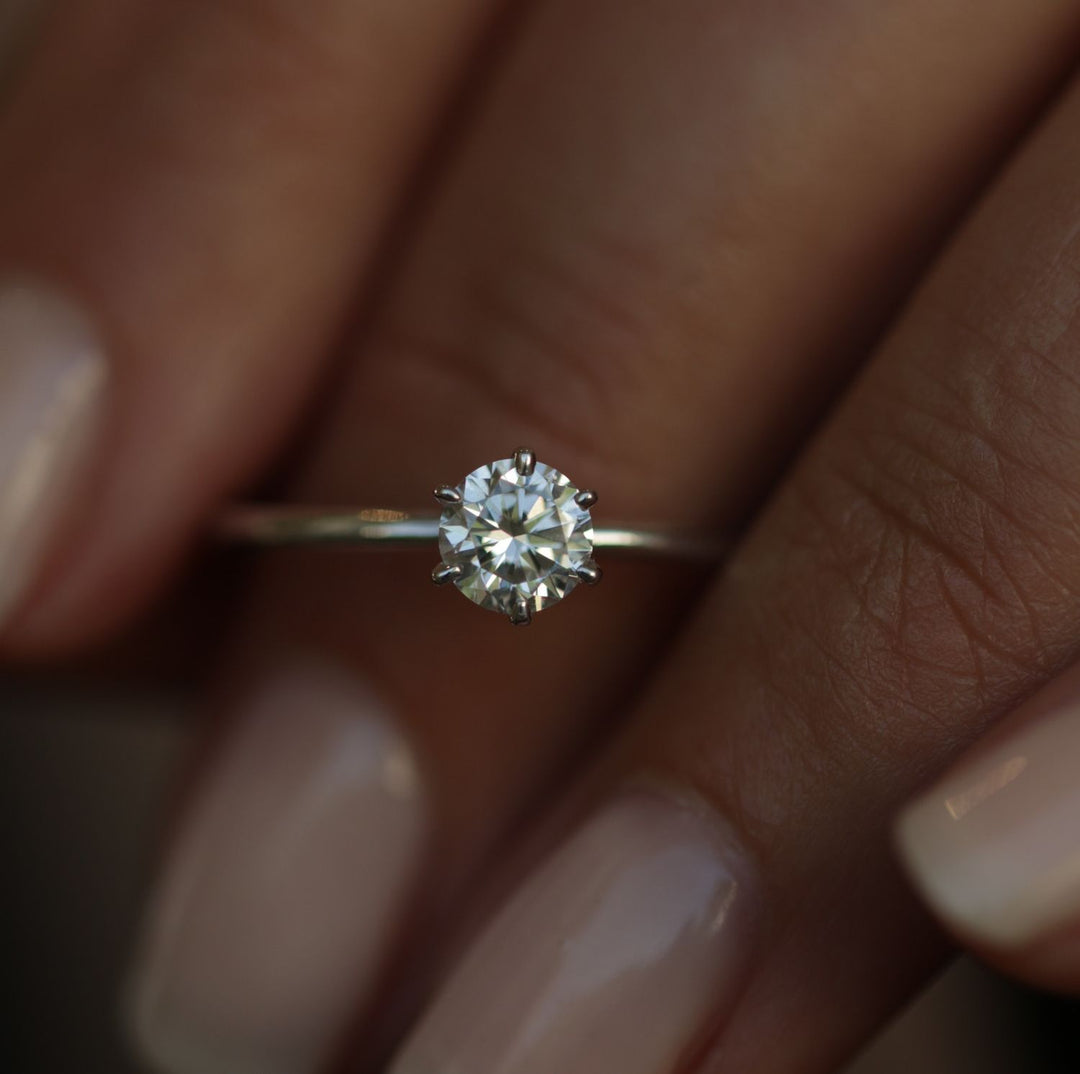 Shop the round cut solitaire engagement ring collection online