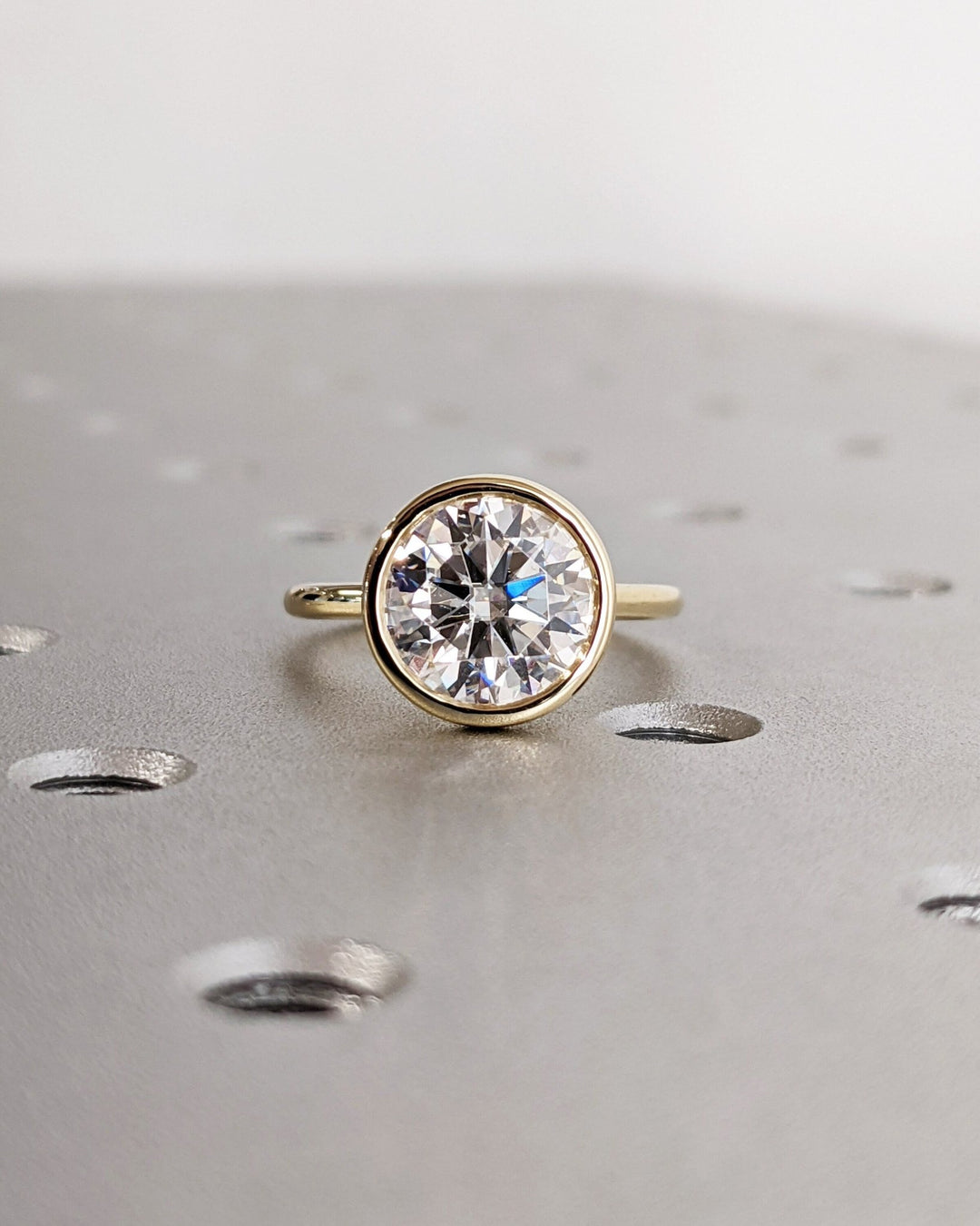 2.50CT round cut bezel engagement ring available to buy now