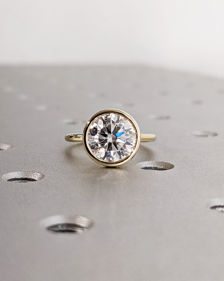 2.50CT round cut bezel engagement ring available to buy now