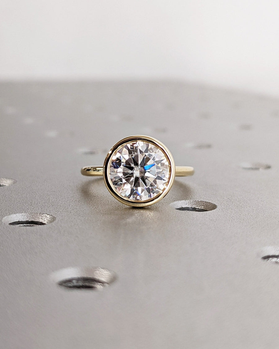 2.50CT round cut bezel engagement ring available to buy now