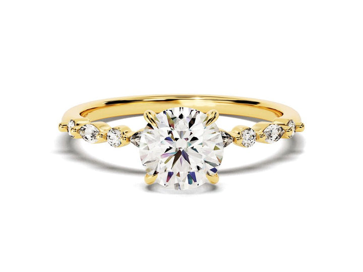 Shop round pave lab grown diamond engagement ring