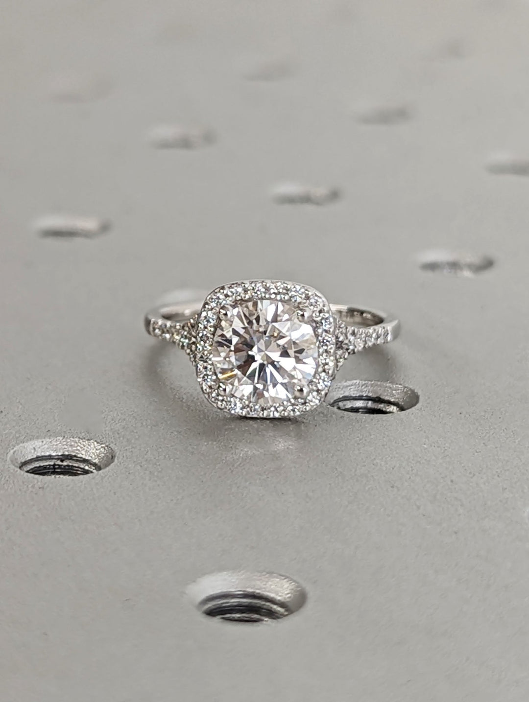 1.50CT round cut pave engagement ring available to buy now