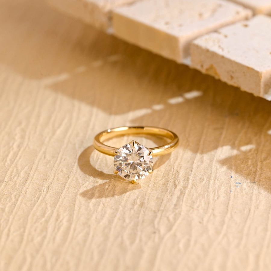 Discover round solitaire lab grown diamond engagement ring online