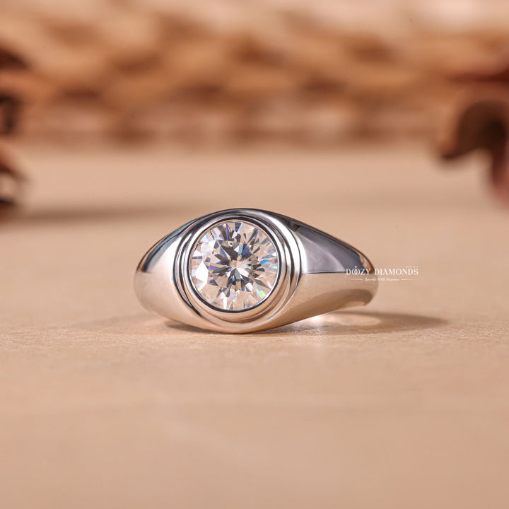 Discover round dome lab grown diamond engagement ring online