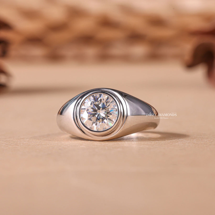 Discover round dome lab grown diamond engagement ring online
