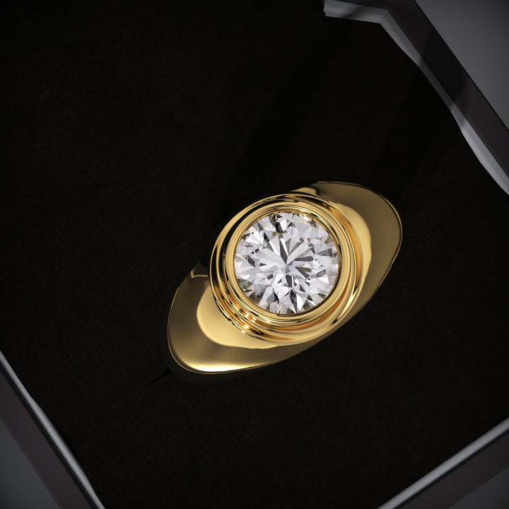 Buy round bezel lab grown diamond engagement ring online