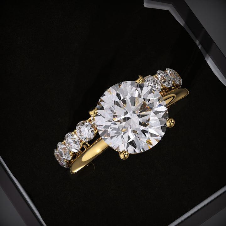 2.50CT Round Lab Grown Solitaire Engagement Ring & Eternity Stacking Wedding Band