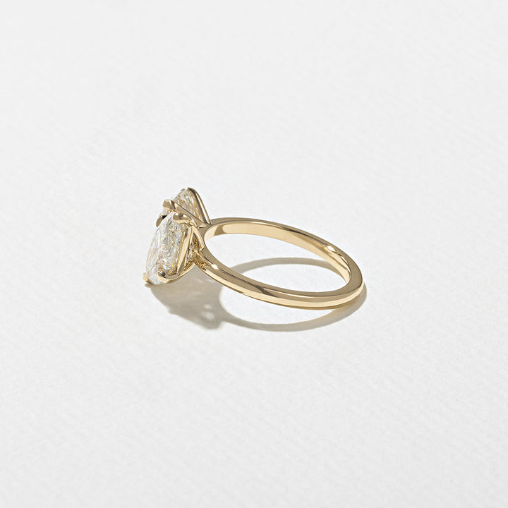 2.0CT Round & Marquise E - VS Lab Grown Toi et Moi Diamond Ring With Plain Band - Doozy Diamonds