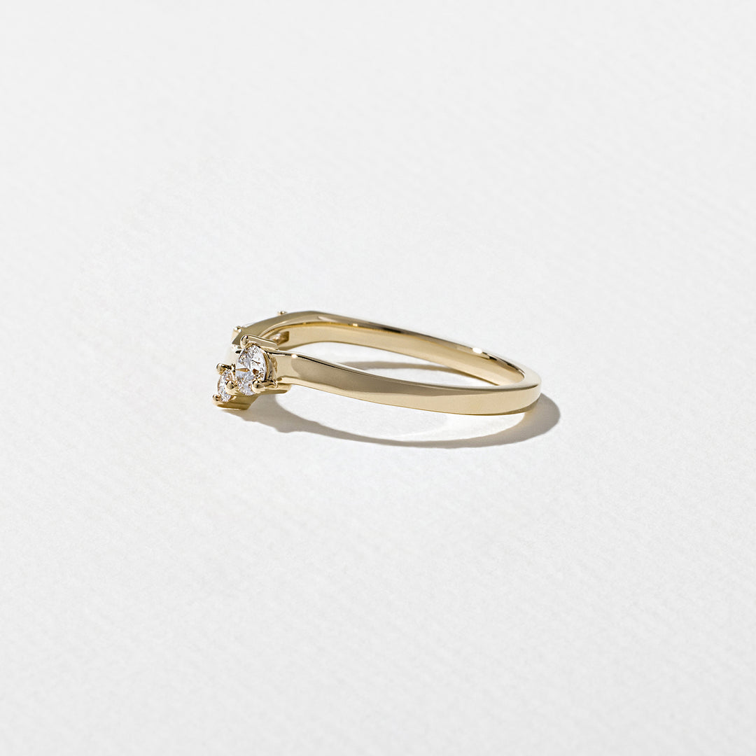 1.90CT Round & Pear E - VS Lab Grown Two Stone Diamond Ring With Curved Band - Doozy Diamonds