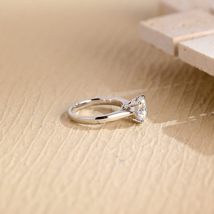 Premium round cut solitaire engagement ring crafted in solid gold