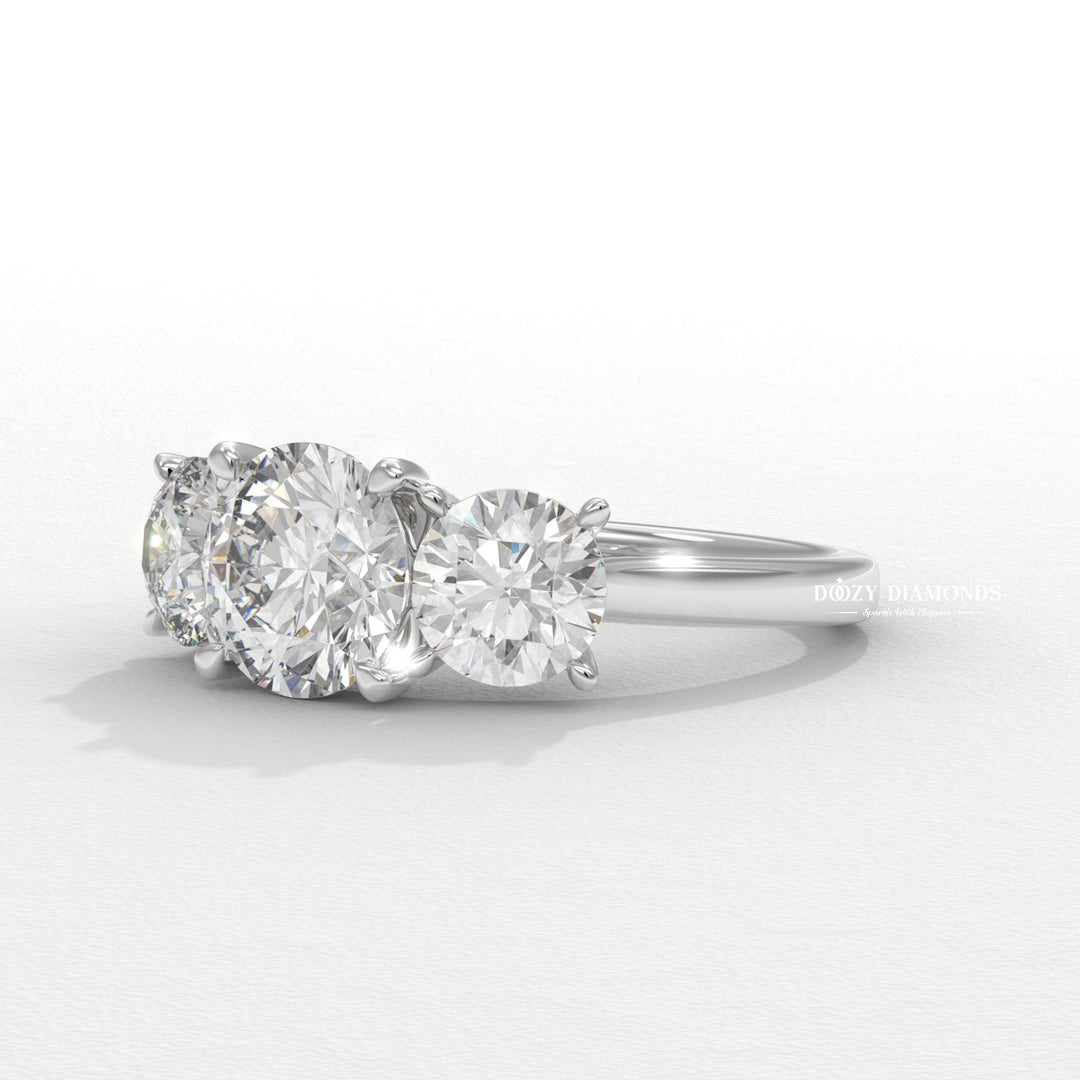 Macro shot of round cut diamond facets in solitaire ring setting