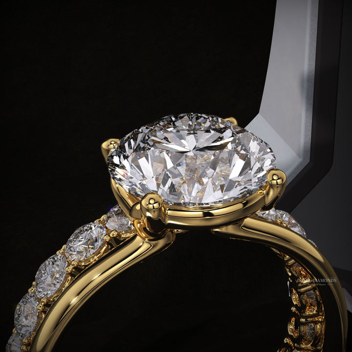 2.50CT Round Lab Grown Solitaire Engagement Ring & Eternity Stacking Wedding Band