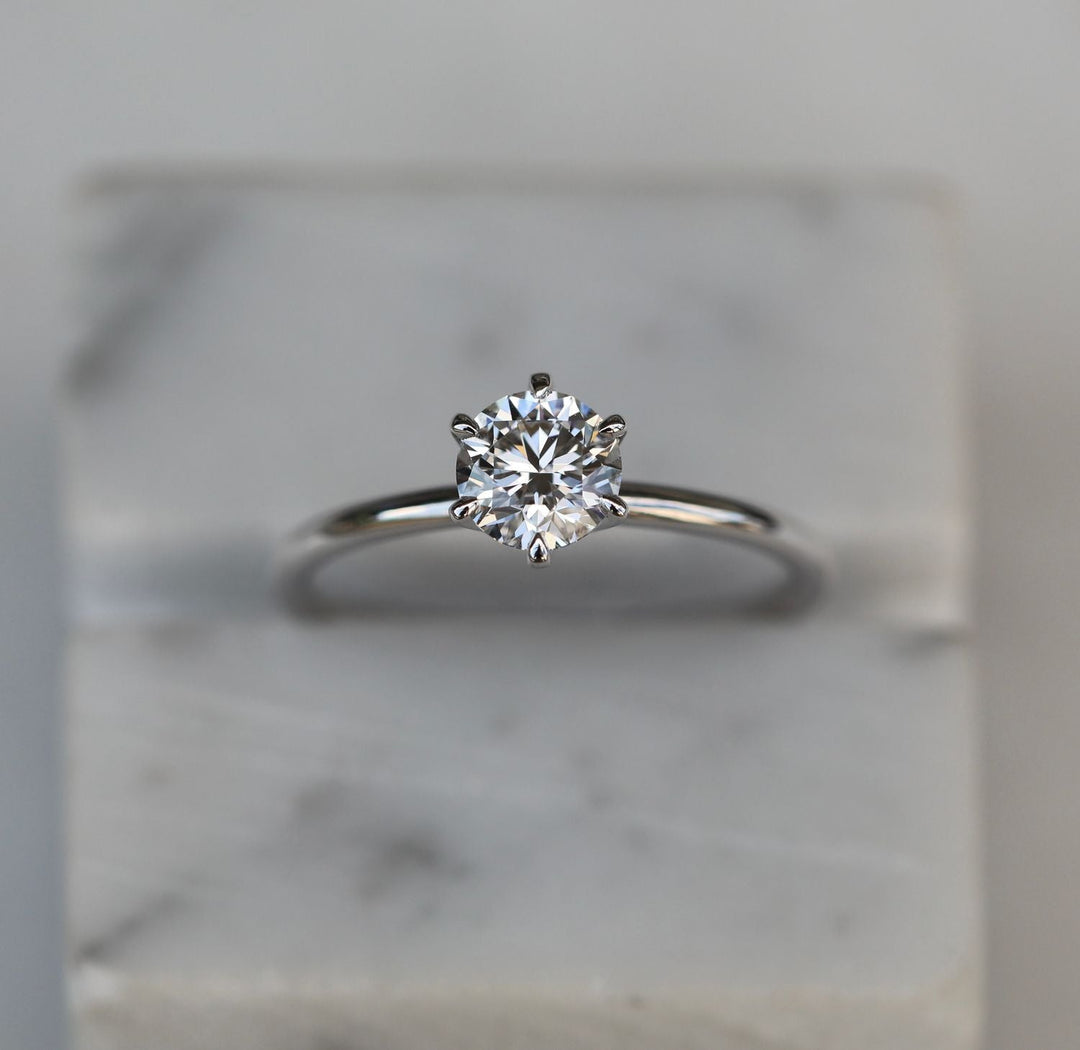 0.75CT round cut solitaire engagement ring available to buy now