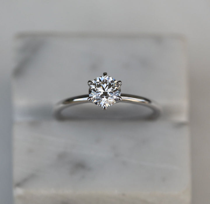 0.75CT round cut solitaire engagement ring available to buy now