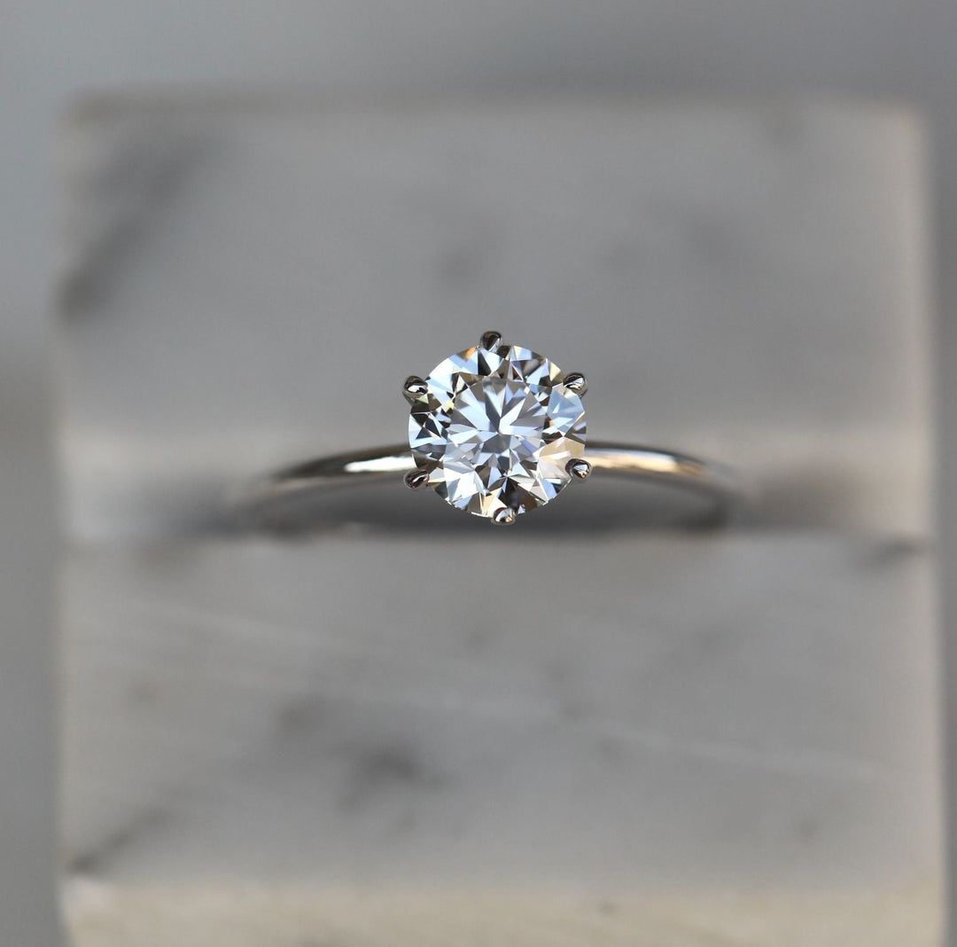 Shop round solitaire lab grown diamond engagement ring