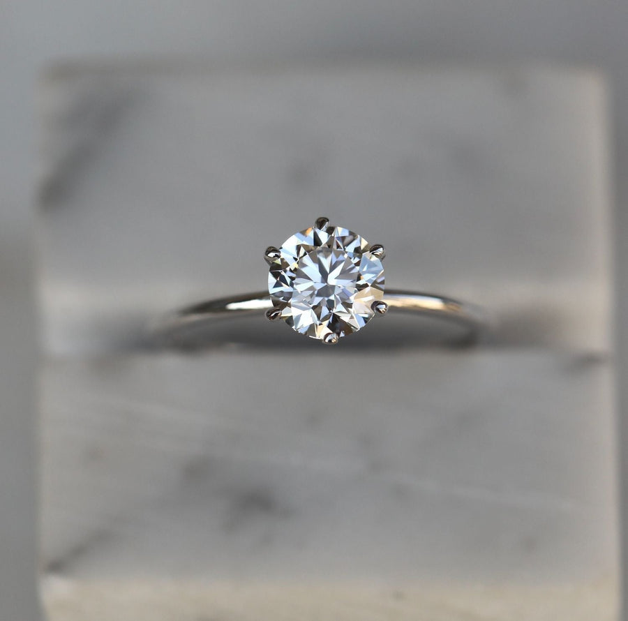 Shop round solitaire lab grown diamond engagement ring