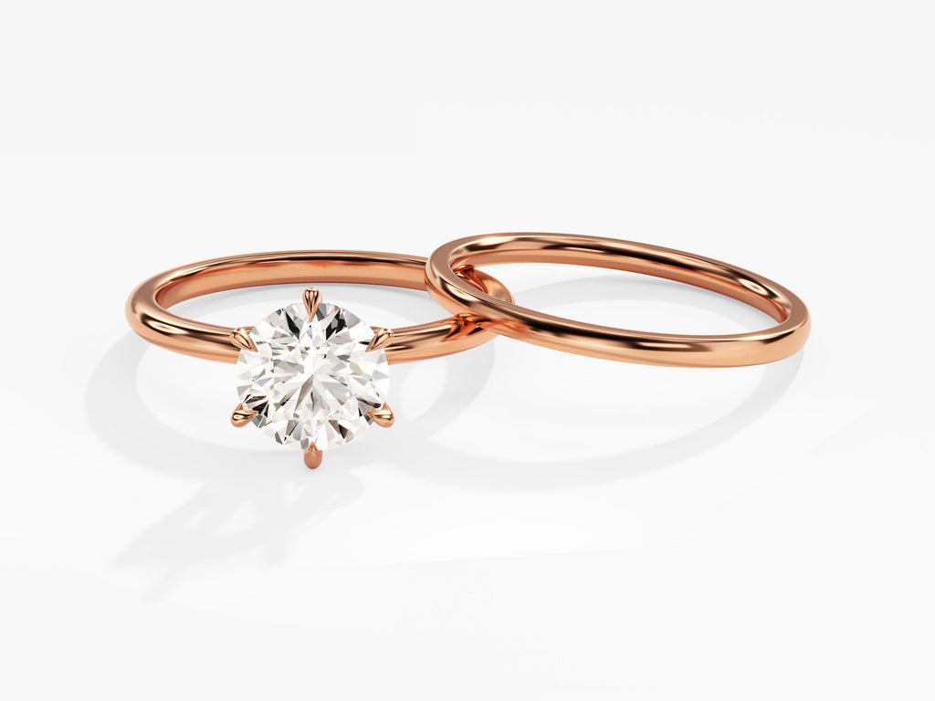 1.50CT Round Cut Solitaire F - VS Lab Grown Diamond Engagement Ring Set - Doozy Diamonds
