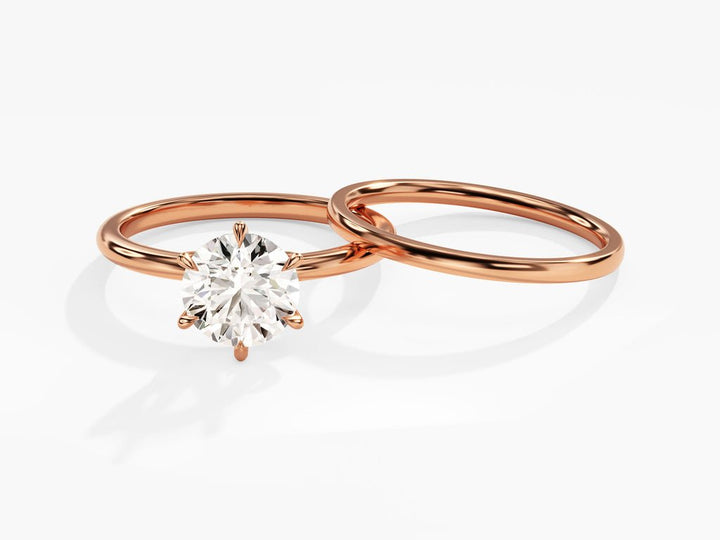 1.50CT Round Cut Solitaire F - VS Lab Grown Diamond Engagement Ring Set - Doozy Diamonds