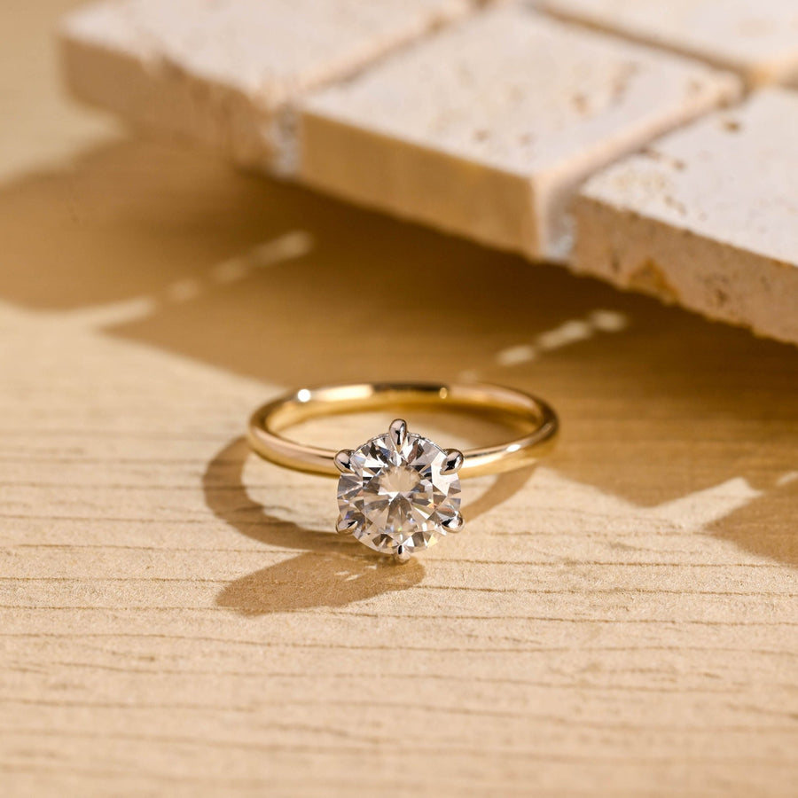 Shop round hidden halo lab grown diamond engagement ring