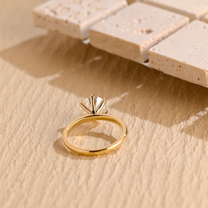 Classic round solitaire engagement ring crafted for everyday wear