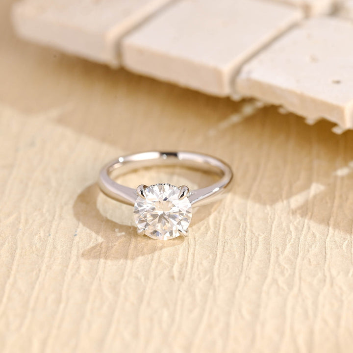 Discover round hidden halo lab grown diamond engagement ring online