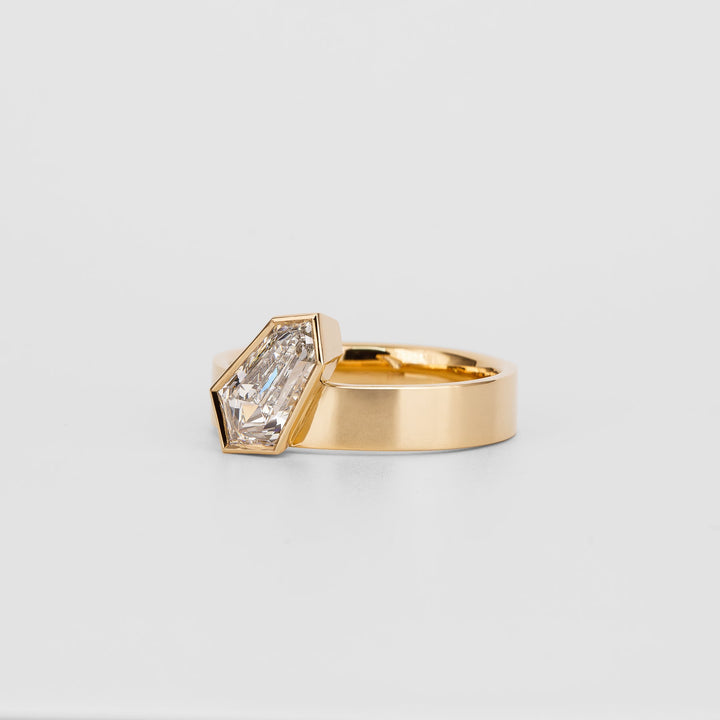 luxury wedding ring, designer bridal ring, custom engagement ring, fashion engagement ring, romantic proposal ring, secure bezel setting,
