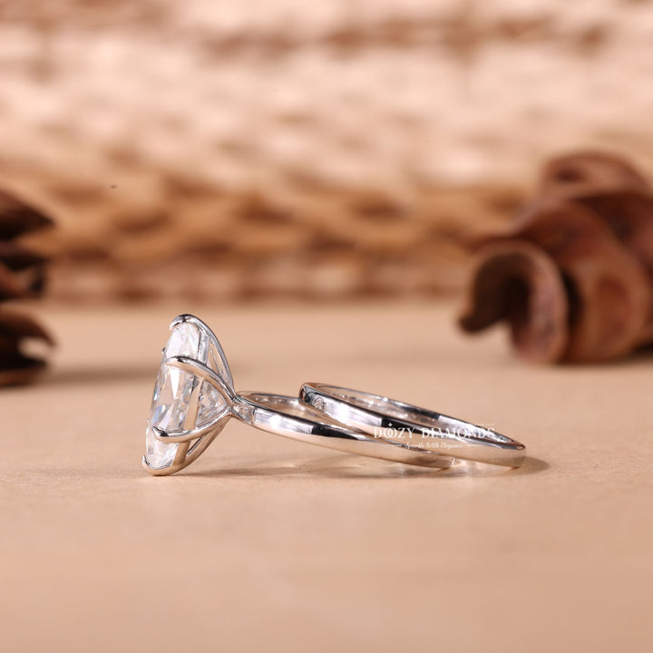 1.50CT Marquise Cut EF - VS2 Lab Grown Solitaire Wedding Ring with Solid Gold Band - Doozy Diamonds