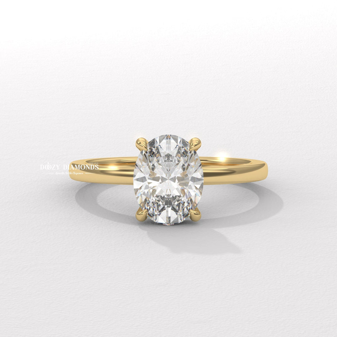 Discover oval solitaire lab grown diamond engagement ring online