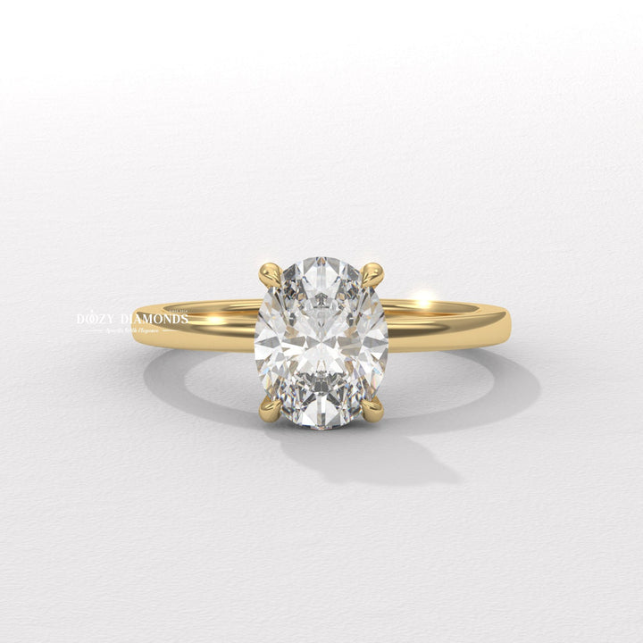 Discover oval solitaire lab grown diamond engagement ring online