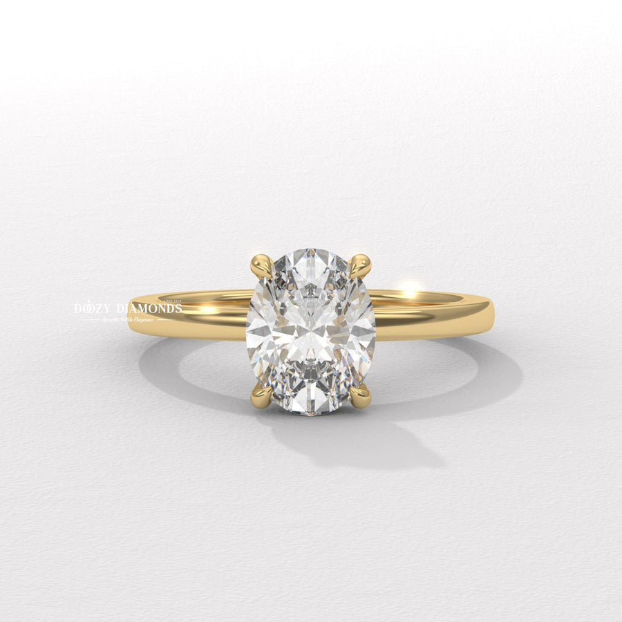 Discover oval solitaire lab grown diamond engagement ring online