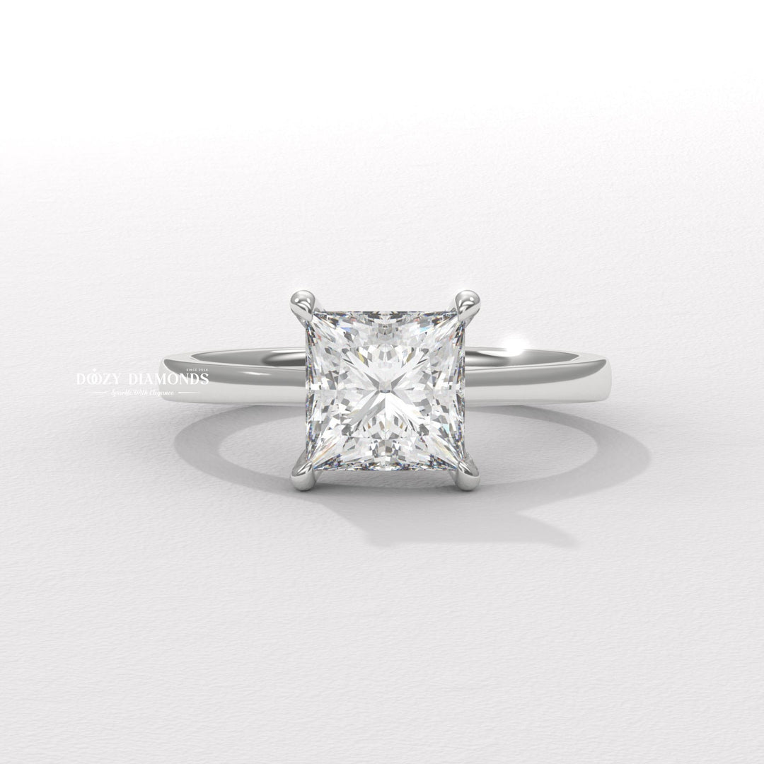 Classic princess solitaire engagement ring crafted for everyday wear