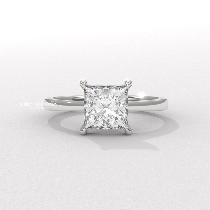 Classic princess solitaire engagement ring crafted for everyday wear
