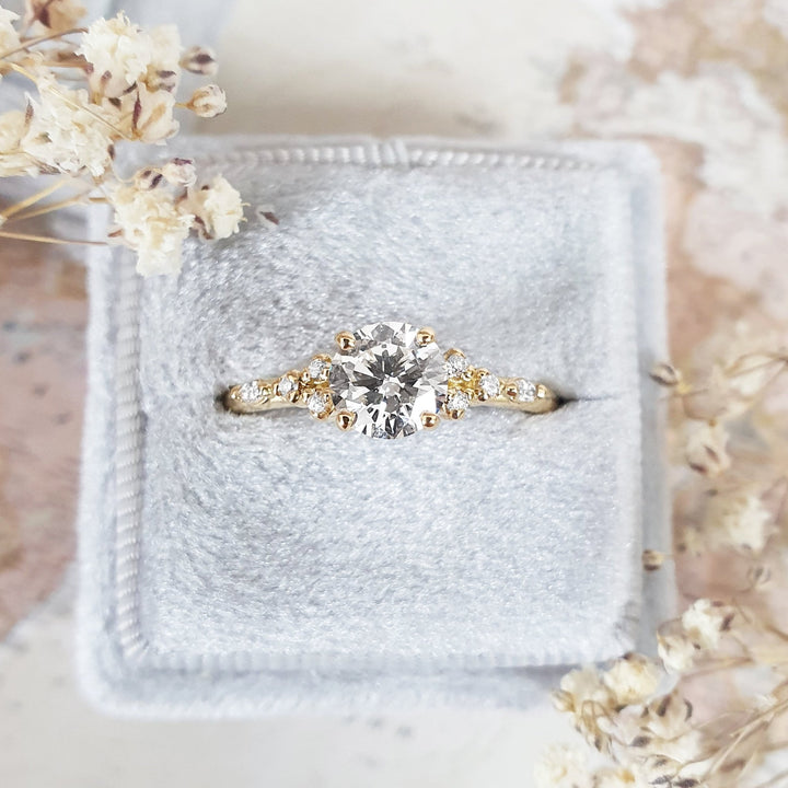 Shop round cluster lab grown diamond engagement ring