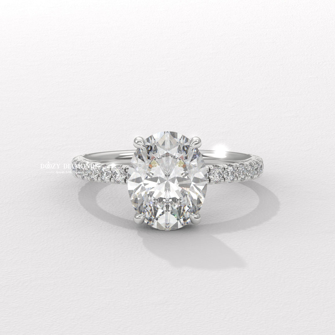 Shop the oval cut hidden halo engagement ring collection online